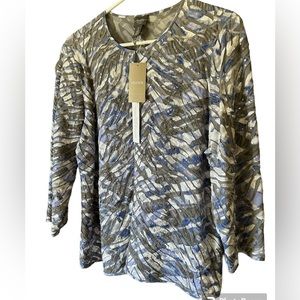 NWT CHICOS Travelers Collection Watercolor 3/4 Sleeve Jacket - size 2